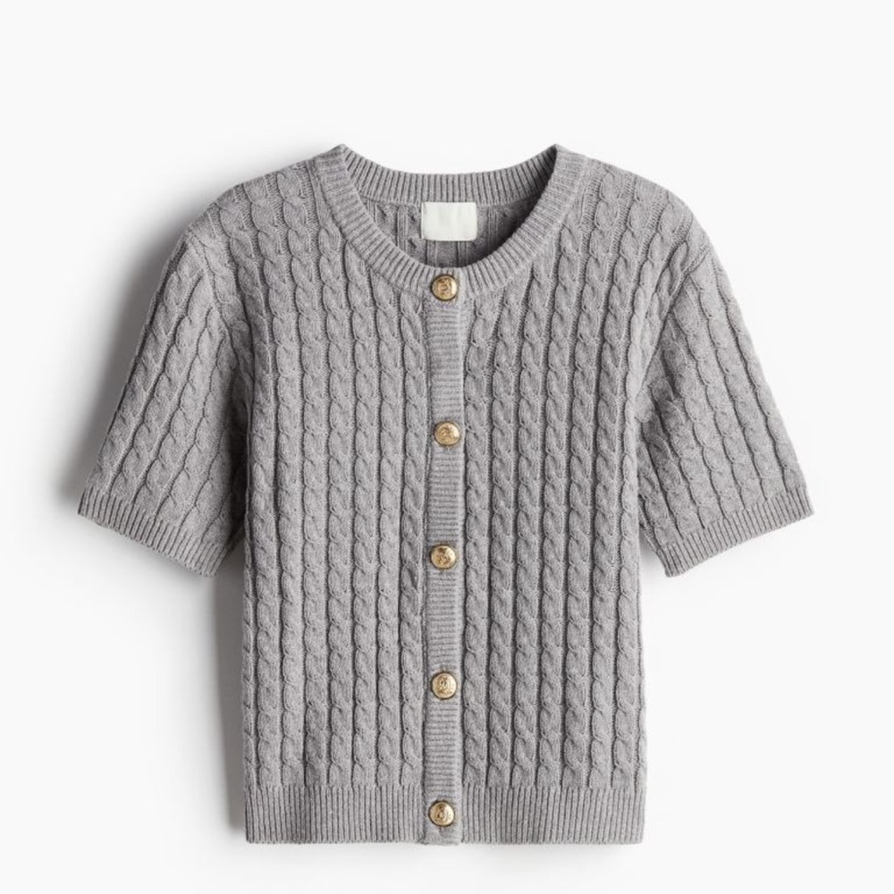 H&M cable knit sweater grey XXS